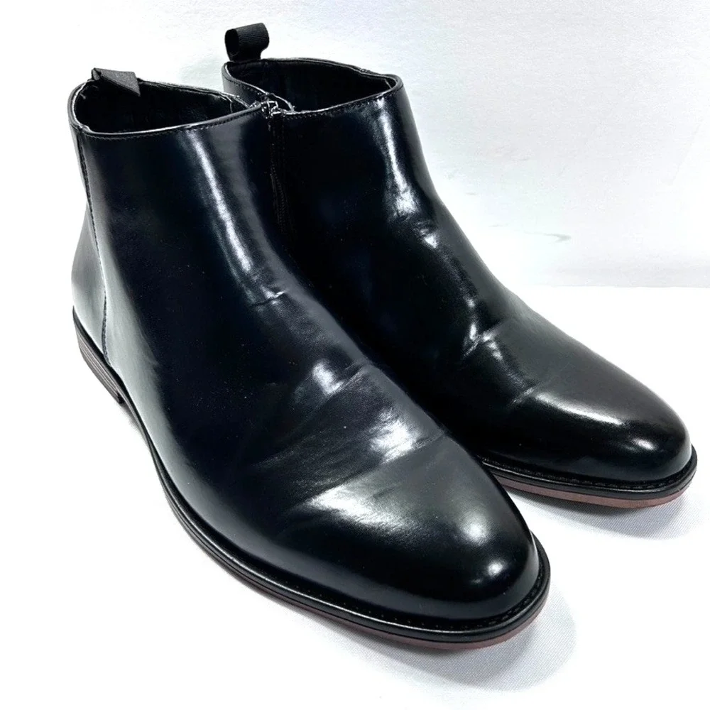 New York & Company‎ Men's David Chelsea Boots Almond Toe Black US 12